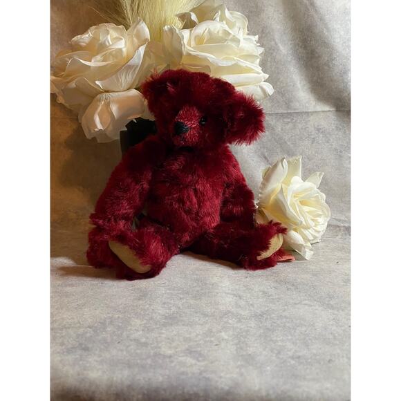 Artist Teddy Bear: Red Wine Mohair Holly Beary, 8" OOAK - Picture 7 of 8